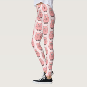 Pig Design You Choose Background Colour Leggings