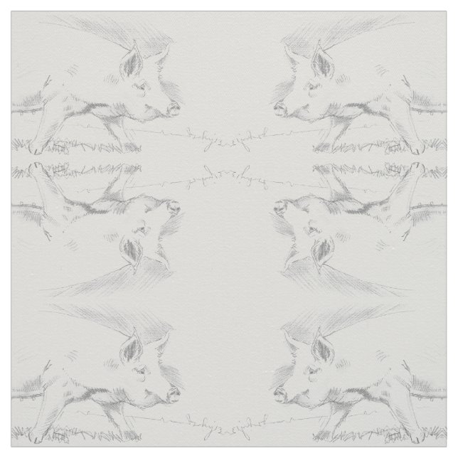 pig drawing fabric (Swatch)