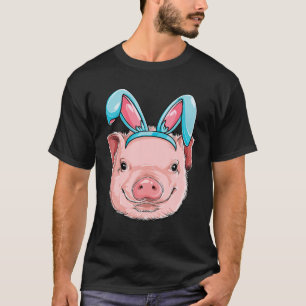 Pig Easter Bunny Ears Costume Funny Women Men Anim T-Shirt