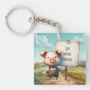 Pig - Eat More People Key Ring