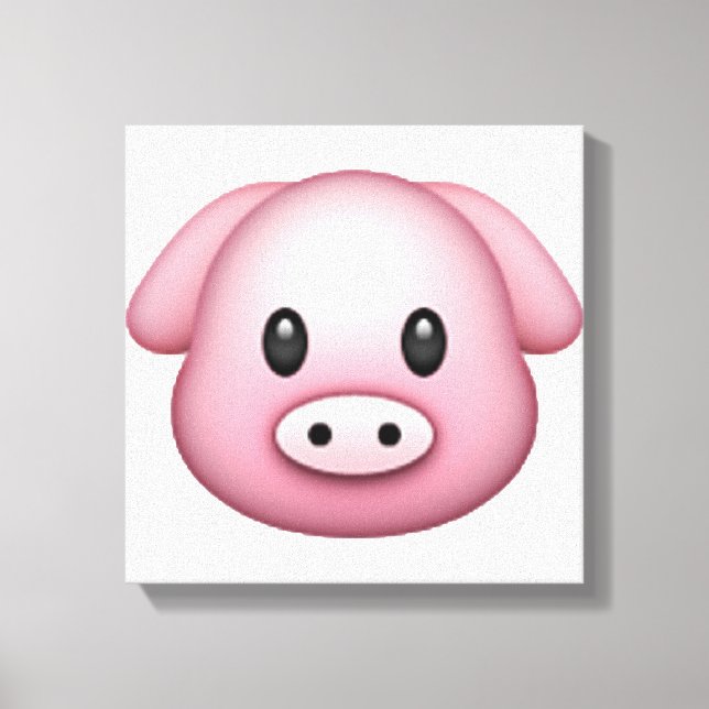 Pig - Emoji Canvas Print (Front)
