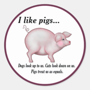 Pig Equality Classic Round Sticker
