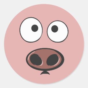 Pig Face Classic Round Sticker