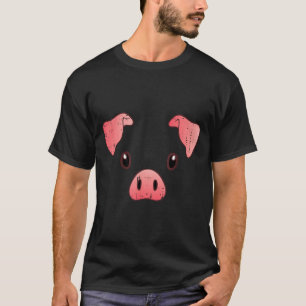 Pig Face Costume Cute Hog Halloween Animal Kids T-Shirt