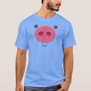 Pig Face Costume Funny Halloween 4452 T-Shirt