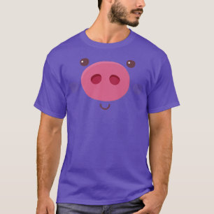 Pig Face Costume Funny Halloween Premium 4455 T-Shirt
