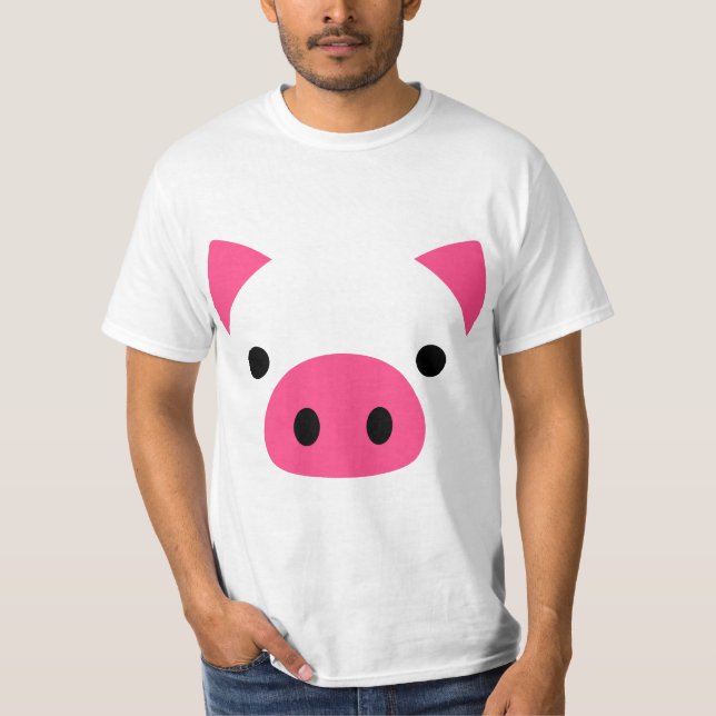 Pig Face Costume Funny Halloween  T-Shirt (Front)
