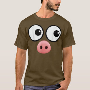 Pig Face Costume Funny Simple Lazy Halloween Costu T-Shirt