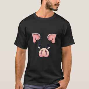 Pig Face Costume Piggy Halloween T-Shirt