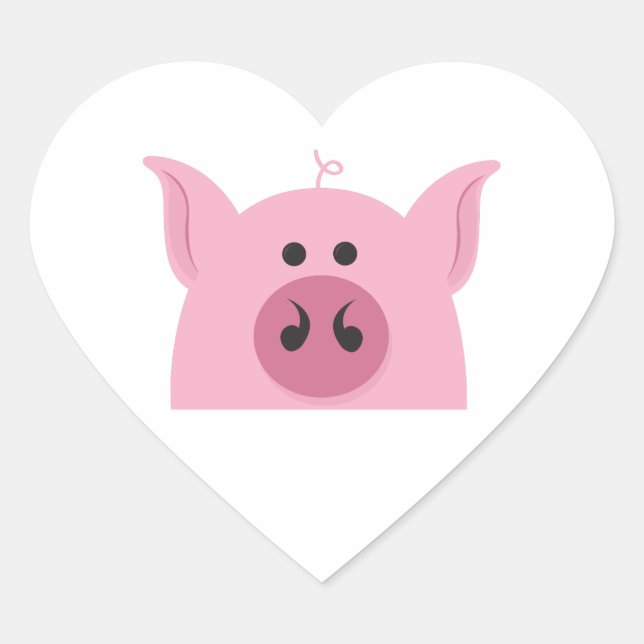 Pig Face Heart Sticker (Front)