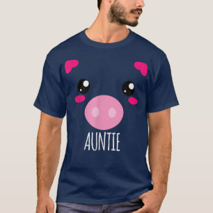 Pig Face Kawaii Halloween Costume For Auntie Funny T-Shirt