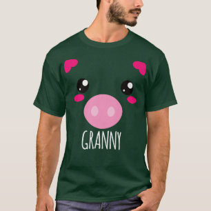 Pig Face Kawaii Halloween Costume For Granny Funny T-Shirt