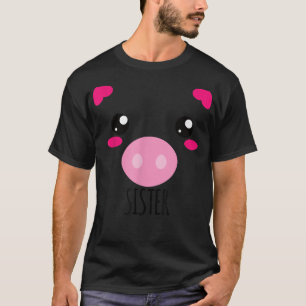 Pig Face Kawaii Halloween Costume For Sister Funny T-Shirt