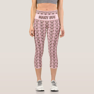Pig Face Pattern Custom Capri Leggings