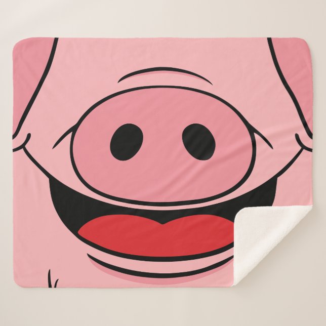 Pig Face Sherpa Blanket (Front (Horizontal))
