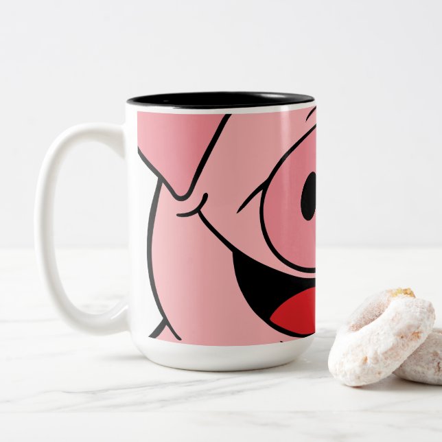 Pig Face Two-Tone Coffee Mug (With Donut)