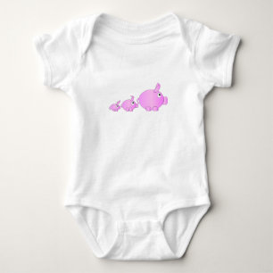 pig family baby bodysuit