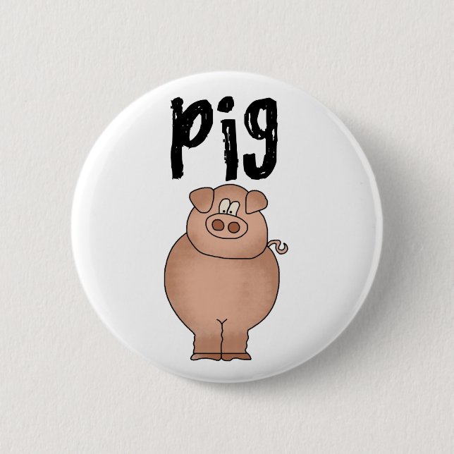Pig Farm Animal 6 Cm Round Badge (Front)