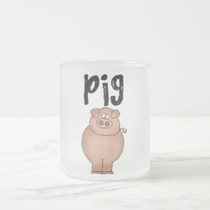 Pig Farm Animal Tshirts and Gifts Frosted Glass Coffee Mug