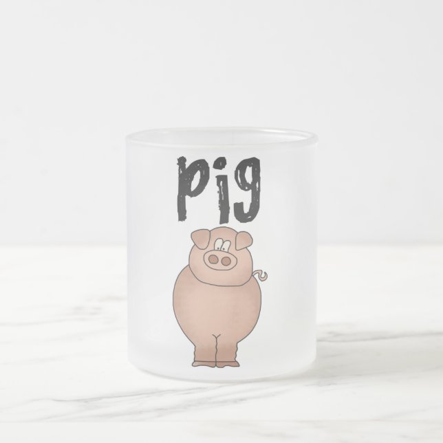Pig Farm Animal Tshirts and Gifts Frosted Glass Coffee Mug (Center)