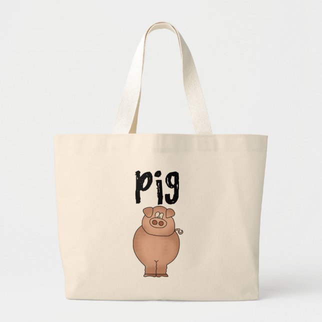 Pig Farm Animal Tshirts and Gifts Large Tote Bag (Front)
