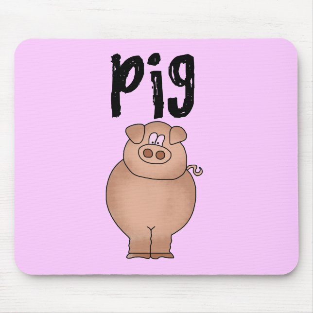 Pig Farm Animal Tshirts and Gifts Mouse Mat (Front)