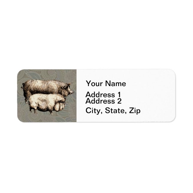 Pig Farm Country Antique Illustration Art (Front)