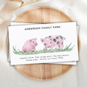 Pig Farm Free Range Pork Meat QR Code Business Card