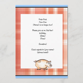 Pig farm party invitation