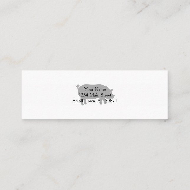 Pig farm silhouette - Choose background color Mini Business Card (Front)
