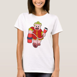 Pig Firefighter Fire extinguisher T-Shirt