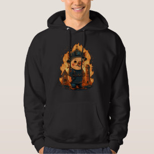 Pig Fireman on Firefighter Pig Hoodie