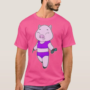 Pig Fitness Dumbbell 2 T-Shirt