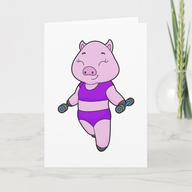 Pig Fitness Dumbbell Card (Front)