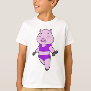 Pig Fitness Dumbbell T-Shirt