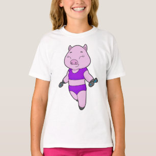 Pig Fitness Dumbbell T-Shirt