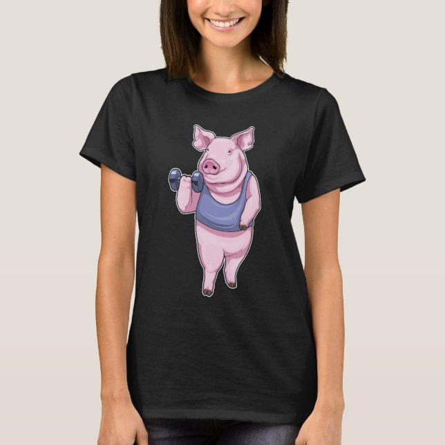Pig Fitness Dumbbell T-Shirt (Front)