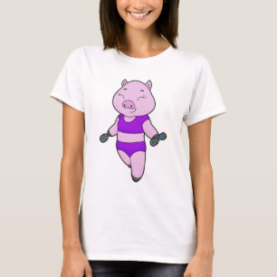 Pig Fitness Dumbbell T-Shirt