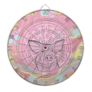 pig,flower of life, rose, mandala,zen,chakra, dartboard