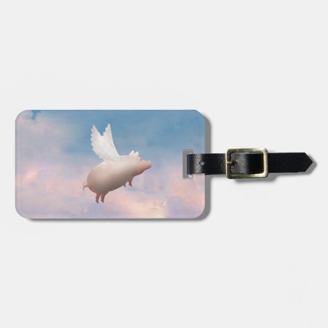 pig flying luggage tag (Front Horizontal)