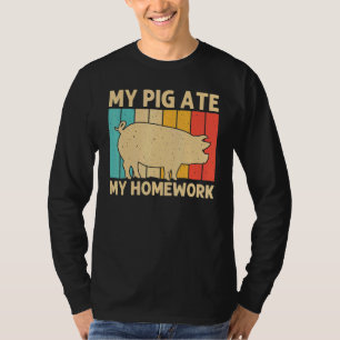 Pig For Kids Boys Bacon Animal Swine Farmer Pigs T-Shirt