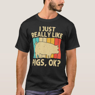 Pig For Men Women Bacon Animal Swine Farmer Pigs T-Shirt