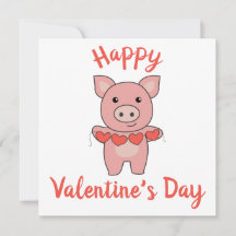 Pig For Valentine's Day Cute Animals With Hearts