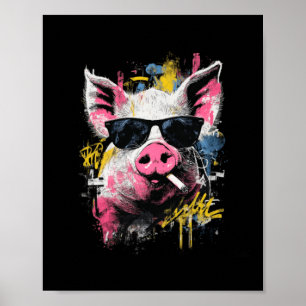 Pig Funny Animal Lover Fathers Poster