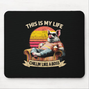 Pig Funny Animal Sungles Vintage Fathers Day Mouse Mat