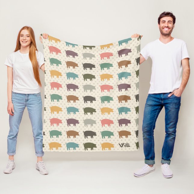 Pig Gift Blanket Vintage Pig Lover Throw (In Situ)