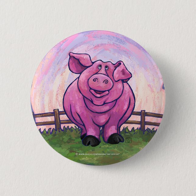 Pig Gifts & Accessories 6 Cm Round Badge (Front)