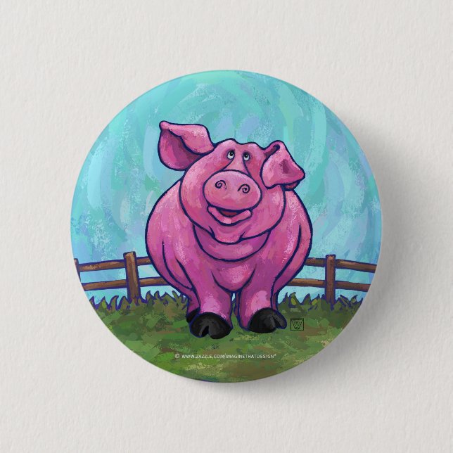 Pig Gifts & Accessories 6 Cm Round Badge (Front)