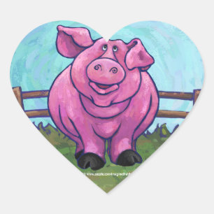 Pig Gifts & Accessories Heart Sticker