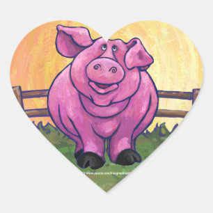 Pig Gifts & Accessories Heart Sticker